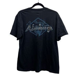 T&C hawaii short sleeve‎ graphic aloha black crew neck shirt mens Size: L